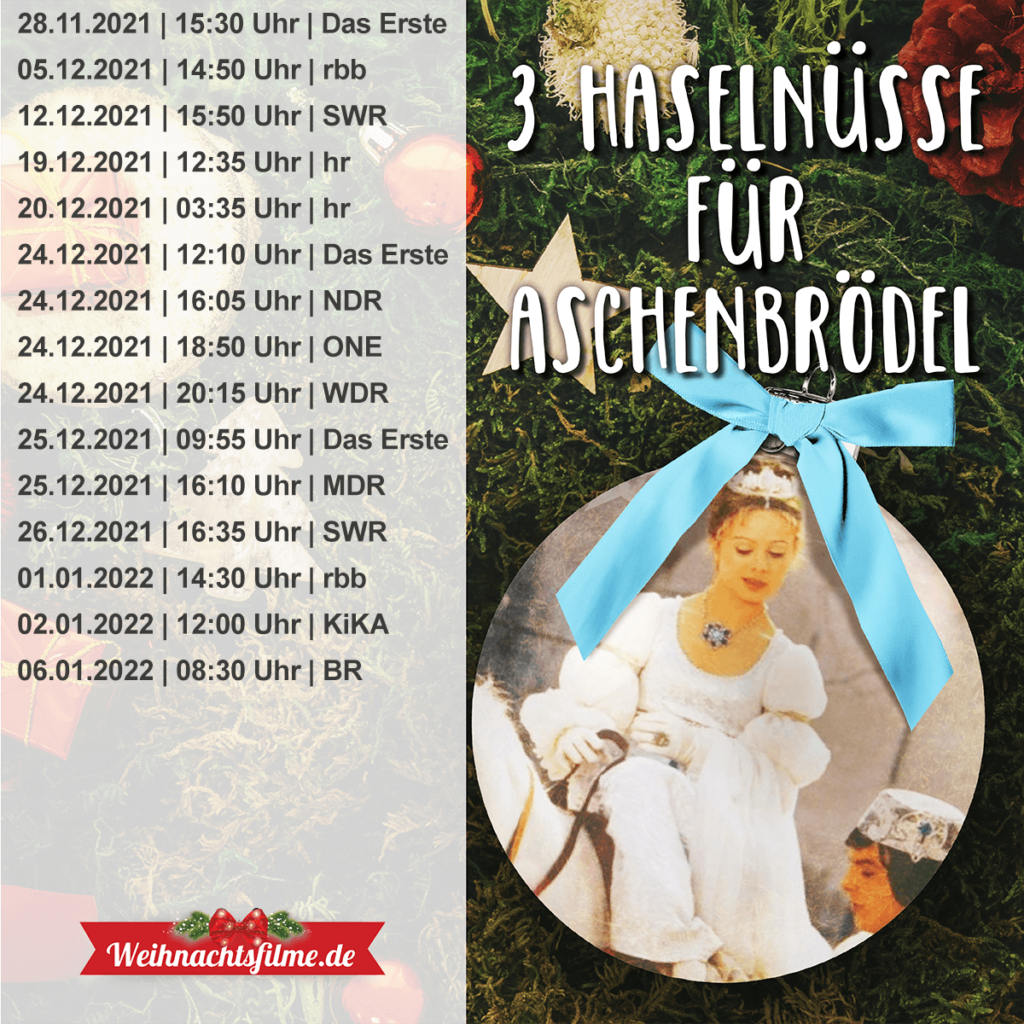 Sendetermine Drei Haselnüsse für Aschenbrödel im TV 2021